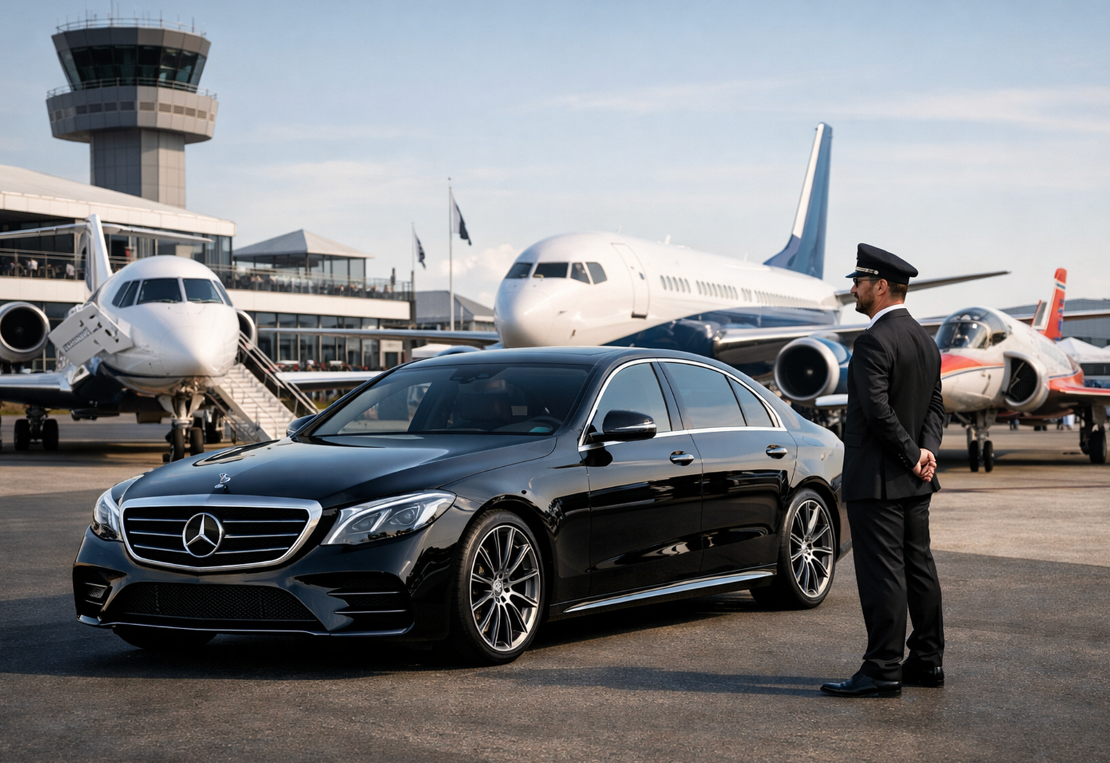 Luxury chauffeur travel tailored to Farnborough Airshow 2026