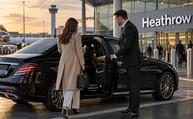 Luxury chauffeur transfer at Heathrow Airport